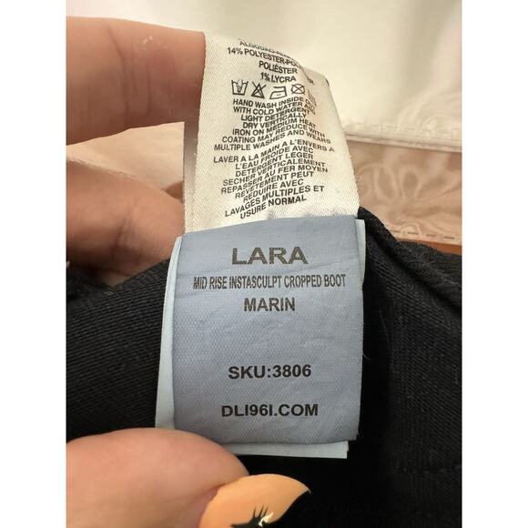 DL1961 Waxed Denim Modal Blend Instasculpt Gothic Grunge Luxury Crop Boot Jeans - Picture 9 of 10